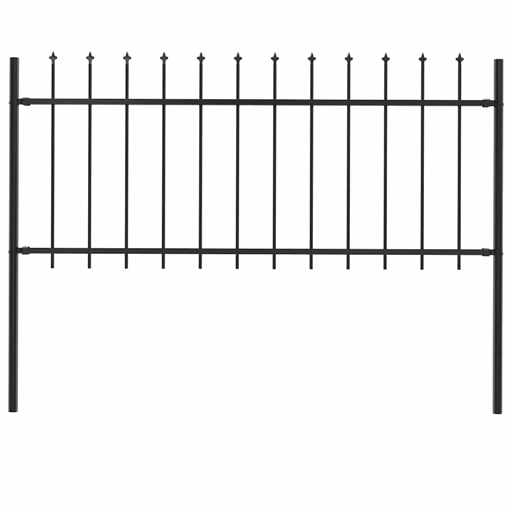 Vidaxl Garden Fence avec Spears Top 1,8 m en acier noir