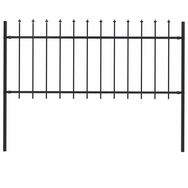 Vidaxl Garden Fence avec Spears Top 1,8 m en acier noir
