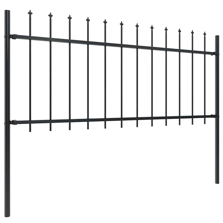 Vidaxl Garden Fence avec Spears Top 1,8 m en acier noir