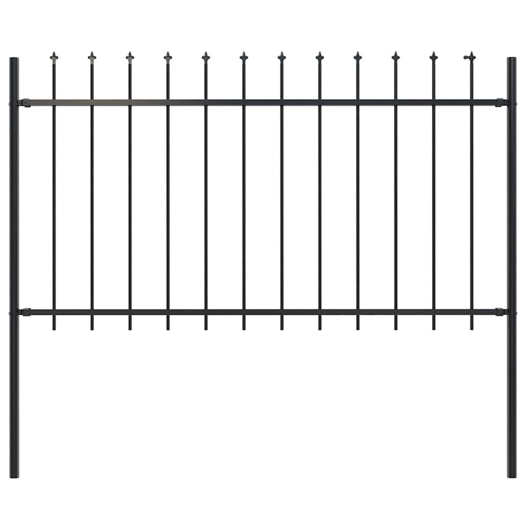 Vidaxl Garden Fence avec Spears Top 1,8 m en acier noir