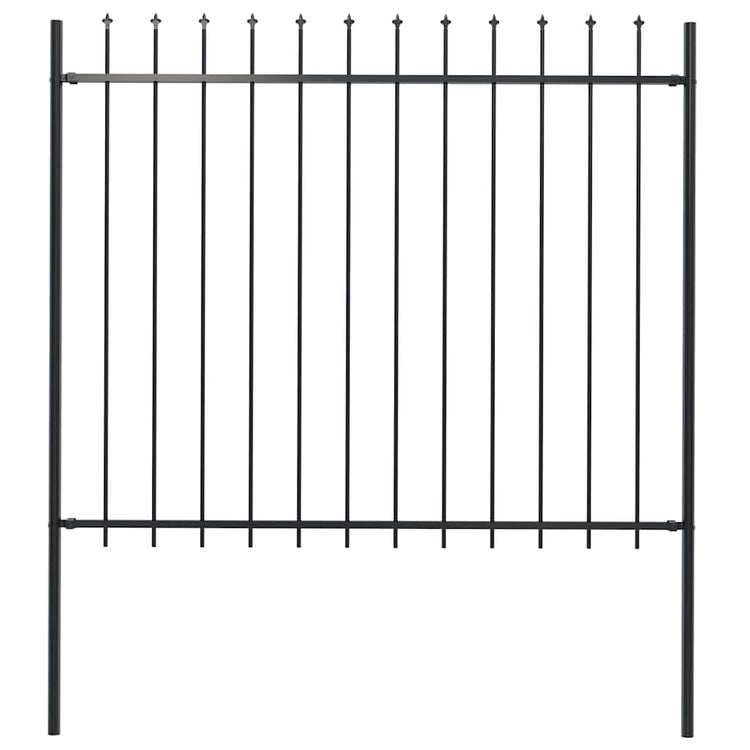 Vidaxl Garden Fence avec Spears Top 1,8 m en acier noir