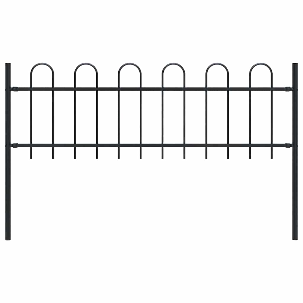 Vidaxl Garden Fence avec un haut rond 1,8 m en noir