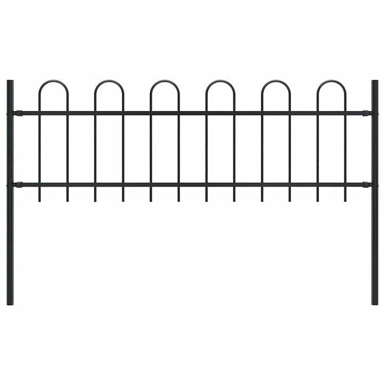 Vidaxl Garden Fence avec un haut rond 1,8 m en noir