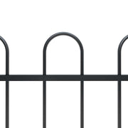 Clôture de jardin vidaxl avec un haut rond 1,8 m en noir - afbeelding 3