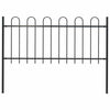Vidaxl Garden Fence avec un haut rond 1,8 m en noir