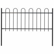 Vidaxl Garden Fence avec un haut rond 1,8 m en noir - afbeelding 1