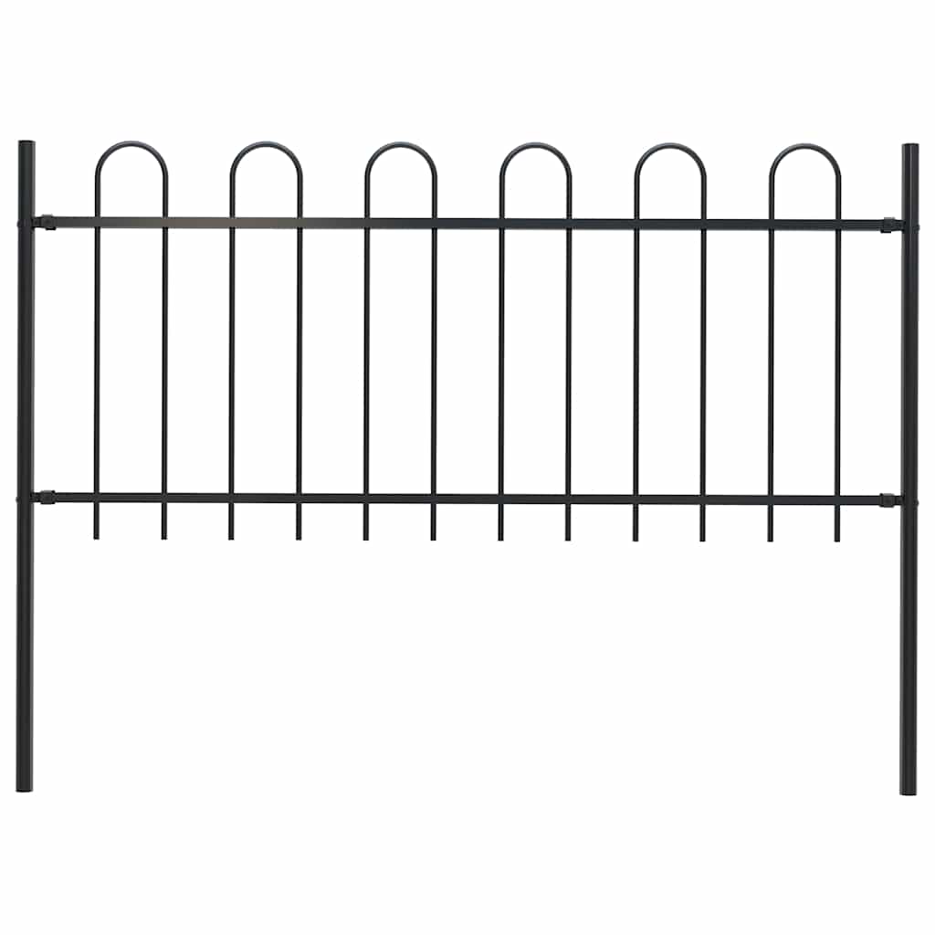 Vidaxl Garden Fence avec un haut rond 1,8 m en noir