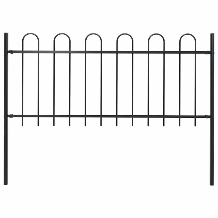 Vidaxl Garden Fence avec un haut rond 1,8 m en noir