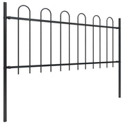 Vidaxl Garden Fence avec un haut rond 1,8 m en noir - afbeelding 2