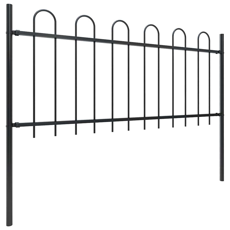 Vidaxl Garden Fence avec un haut rond 1,8 m en noir