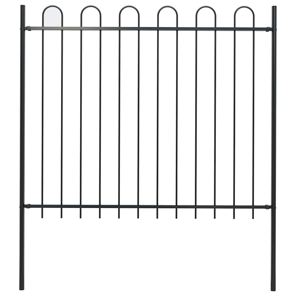 VidaXL clôture de jardin avec anneau supérieur en acier 181x150 cm noir