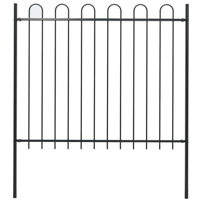 VidaXL clôture de jardin avec anneau supérieur en acier 181x150 cm noir