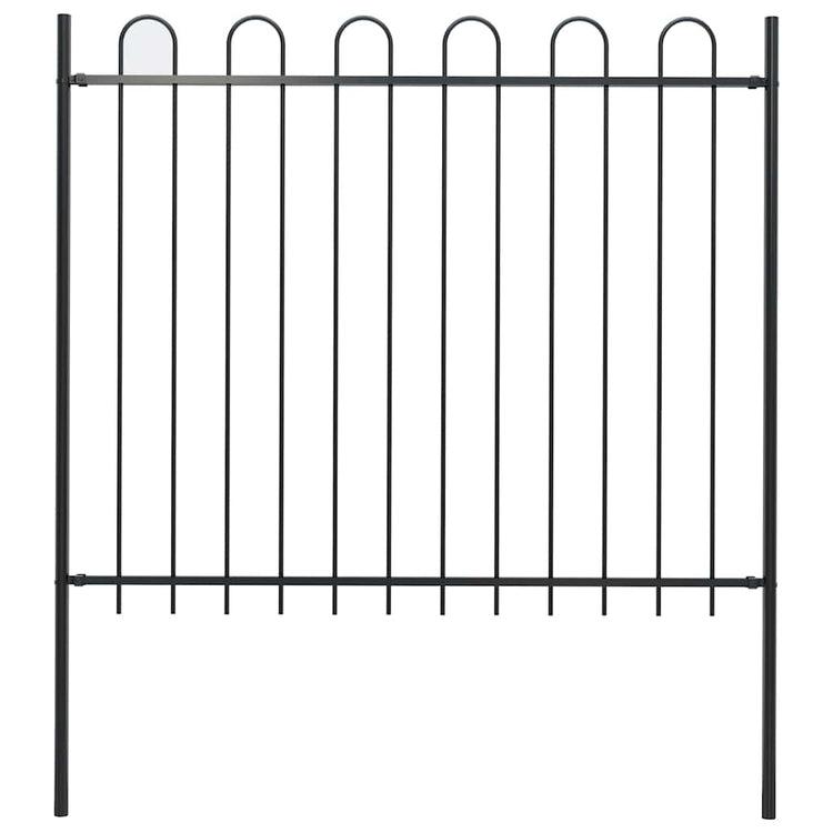 VidaXL clôture de jardin avec anneau supérieur en acier 181x150 cm noir