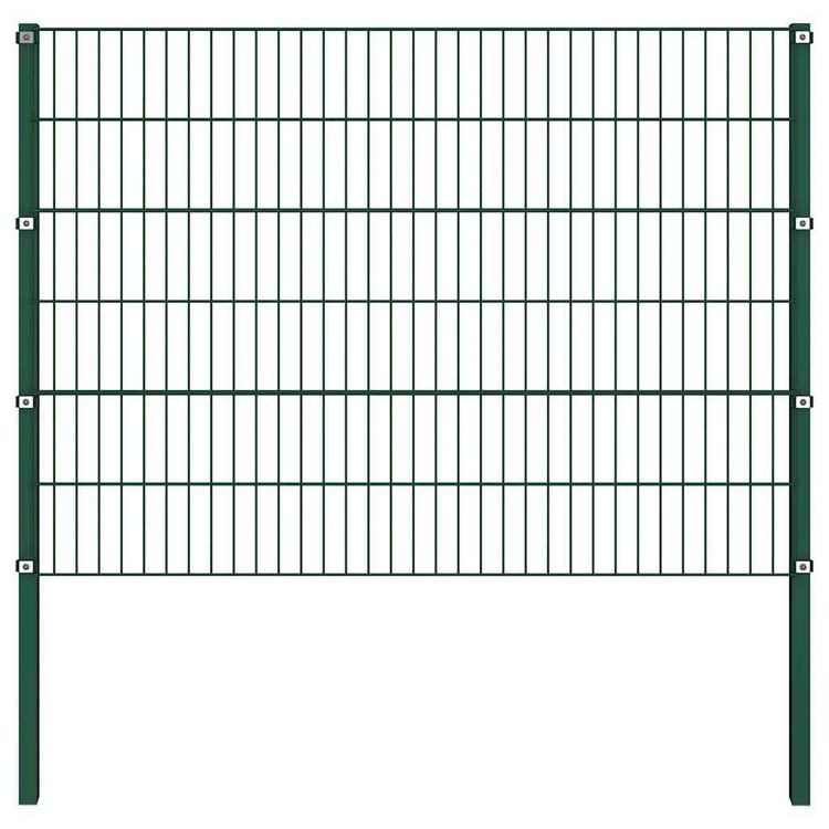 Panneau de clôture Vidaxl avec des poteaux de 1,7x1,2 m vert fer