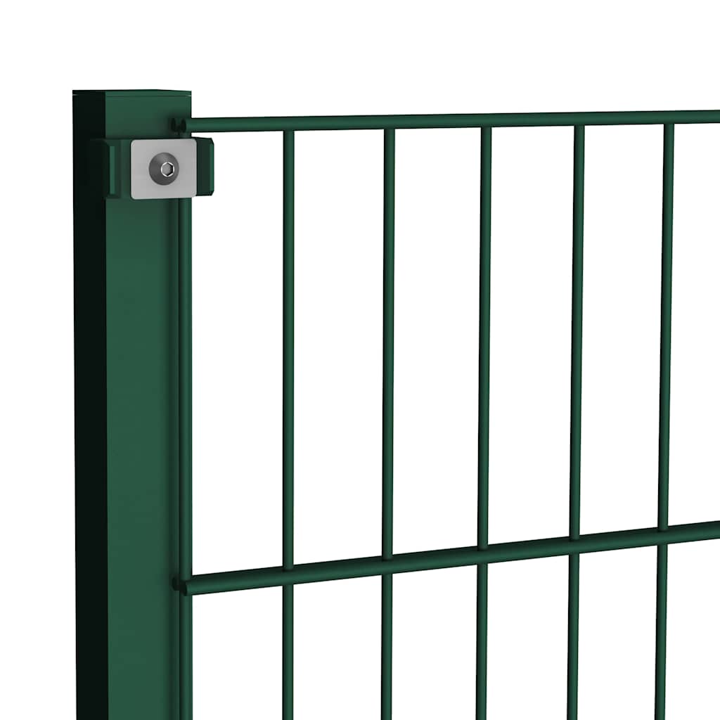 Panneau de clôture Vidaxl avec des poteaux de 1,7x1,2 m vert fer