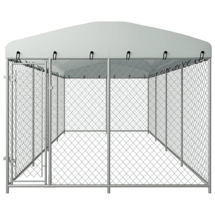 Vidaxl Chienne de chien pour l'extérieur avec toit 7.6x3.8x2,3 m