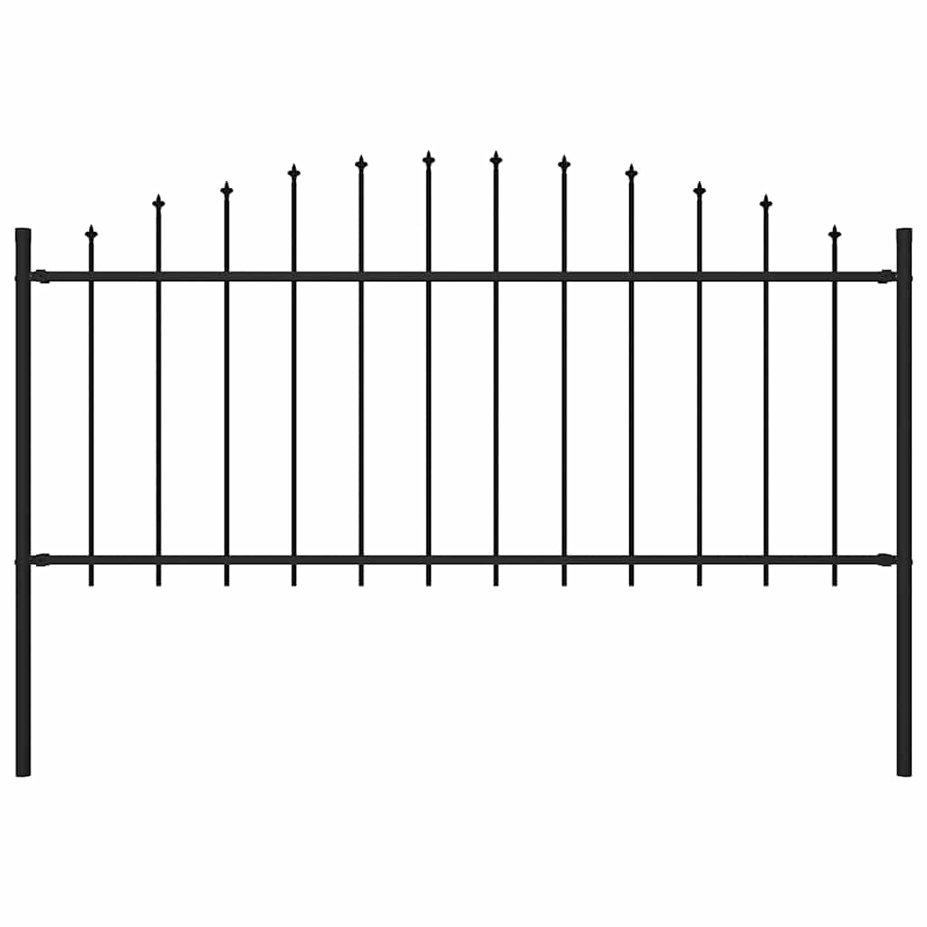 Vidaxxl clôture de jardin avec pointe de lance (0,5-0,75)x1,7 m acier noir