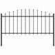 Vidaxxl clôture de jardin avec pointe de lance (0,5-0,75)x1,7 m acier noir