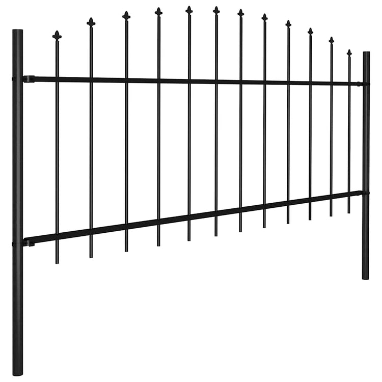 Vidaxxl clôture de jardin avec pointe de lance (0,5-0,75)x1,7 m acier noir