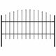 Clôture de jardin vidaxl avec haut de lance (0,75-1) x1,7 m en noire en acier