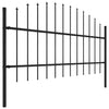 Clôture de jardin vidaxl avec haut de lance (0,75-1) x1,7 m en noire en acier