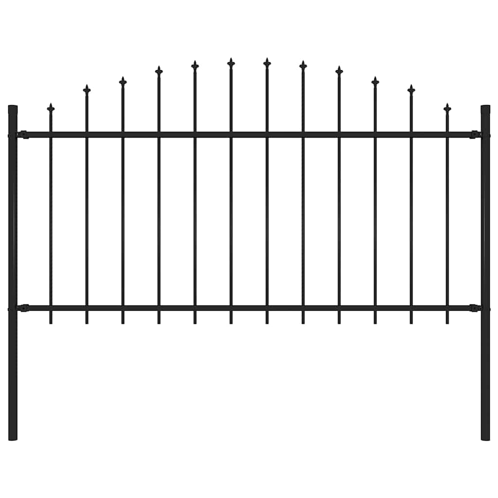 Vidaxl Garden Fence with Spears Top (1,25-1,5) x1,7 m en acier noir