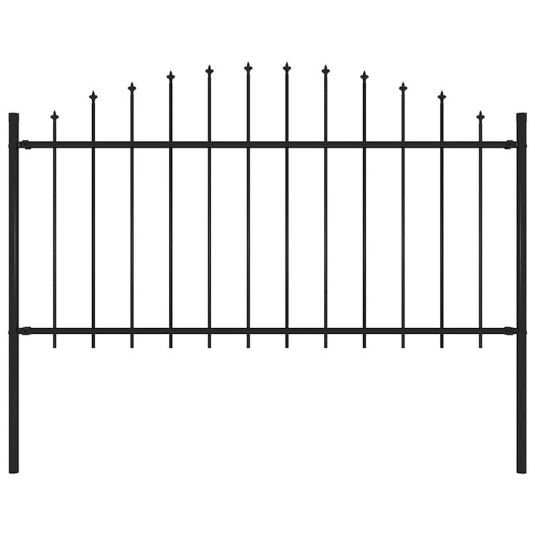 Vidaxl Garden Fence with Spears Top (1,25-1,5) x1,7 m en acier noir