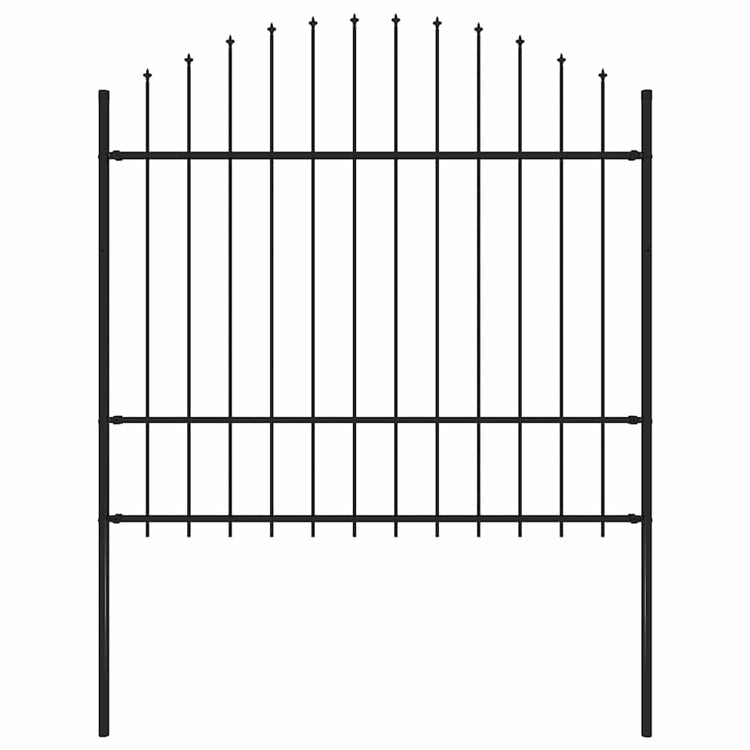 Vidaxl Garden Fence with Spears Top (1,5-1.75) x1,7 m Steel noir