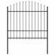 Vidaxl Garden Fence with Spears Top (1,5-1.75) x1,7 m Steel noir