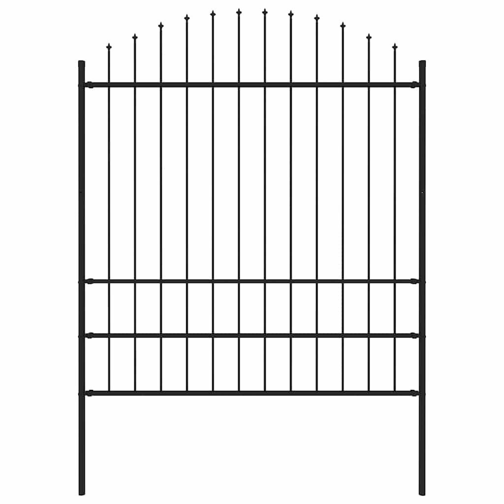 Clôture de jardin vidaxl avec haut de lance (1,75-2) x1,7 m en acier noir