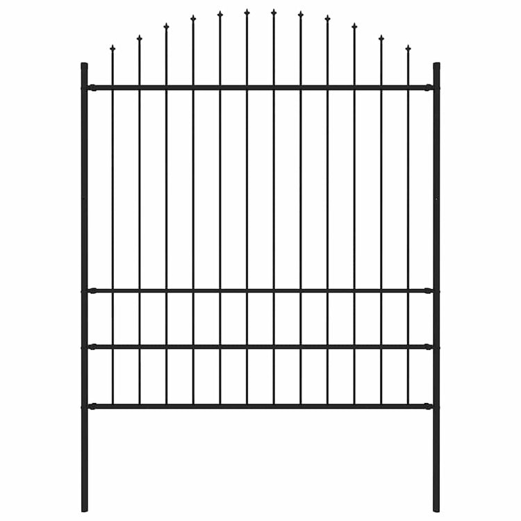 Clôture de jardin vidaxl avec haut de lance (1,75-2) x1,7 m en acier noir