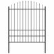 Clôture de jardin vidaxl avec haut de lance (1,75-2) x1,7 m en acier noir