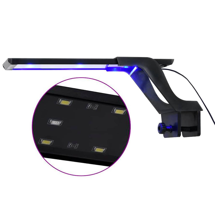Lampe d'aquarium Vidaxl avec une pince LED 25-45 cm bleu et blanc