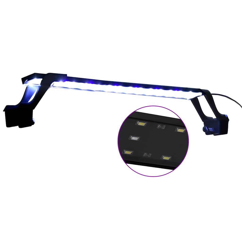 Lampe d'aquarium Vidaxl avec des pinces LED 55-70 cm bleu et blanc