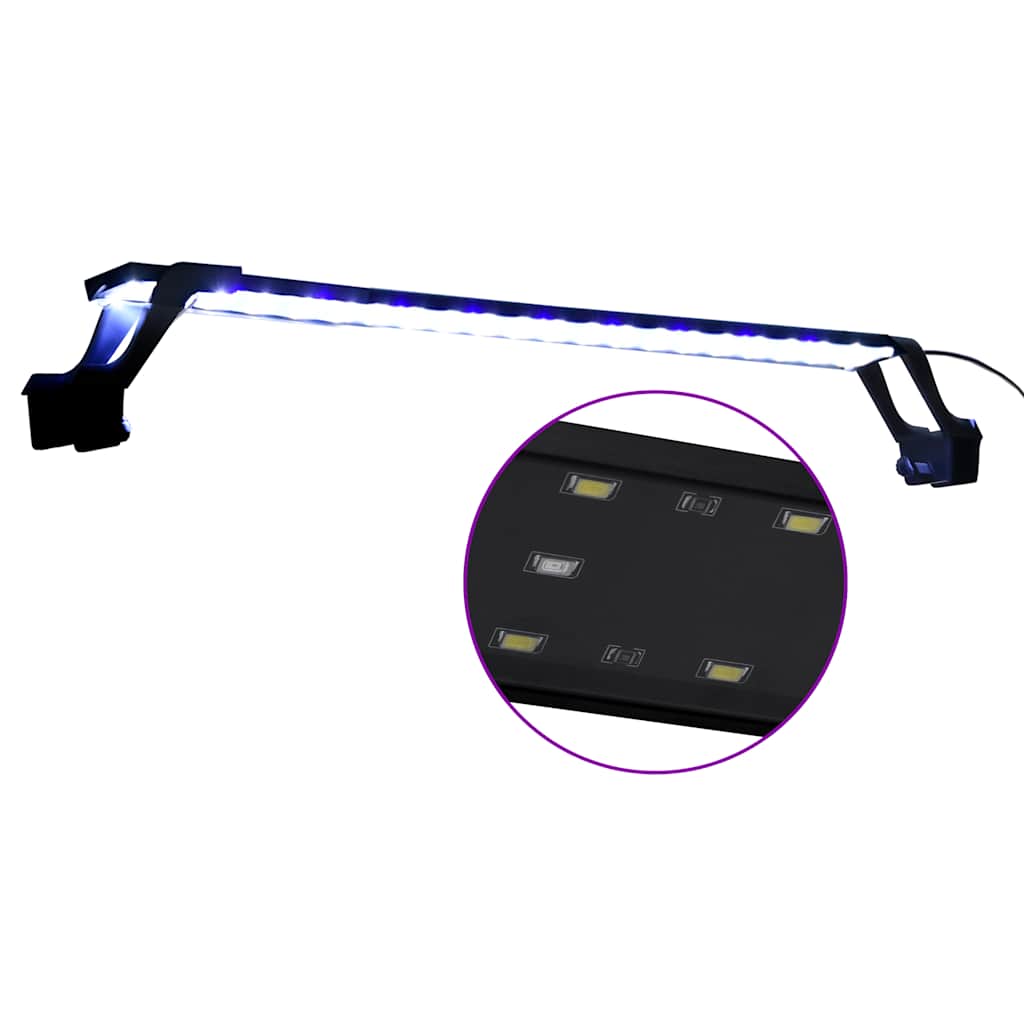 Lampe d'aquarium Vidaxl avec des pinces LED 75-90 cm bleu et blanc