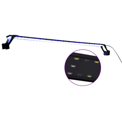 Lampe d'aquarium Vidaxl avec des pinces LED 115-130 cm bleu et blanc