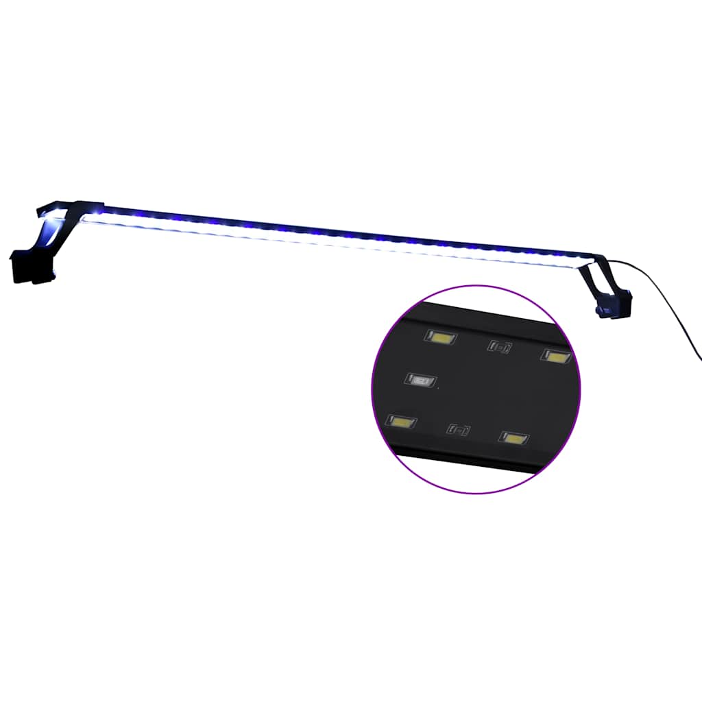Lampe d'aquarium Vidaxl avec des pinces LED 115-130 cm bleu et blanc