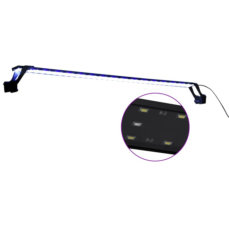 Lampe d'aquarium Vidaxl avec des pinces LED 115-130 cm bleu et blanc