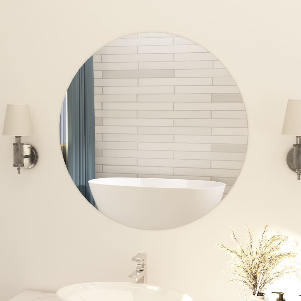 Miroir vidaxl rond du verre de 80 cm sans cadre