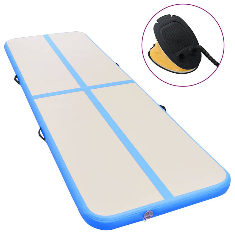 Mat de gymnastique Vidaxl avec pompe gonflable 500x100x10 cm PVC bleu