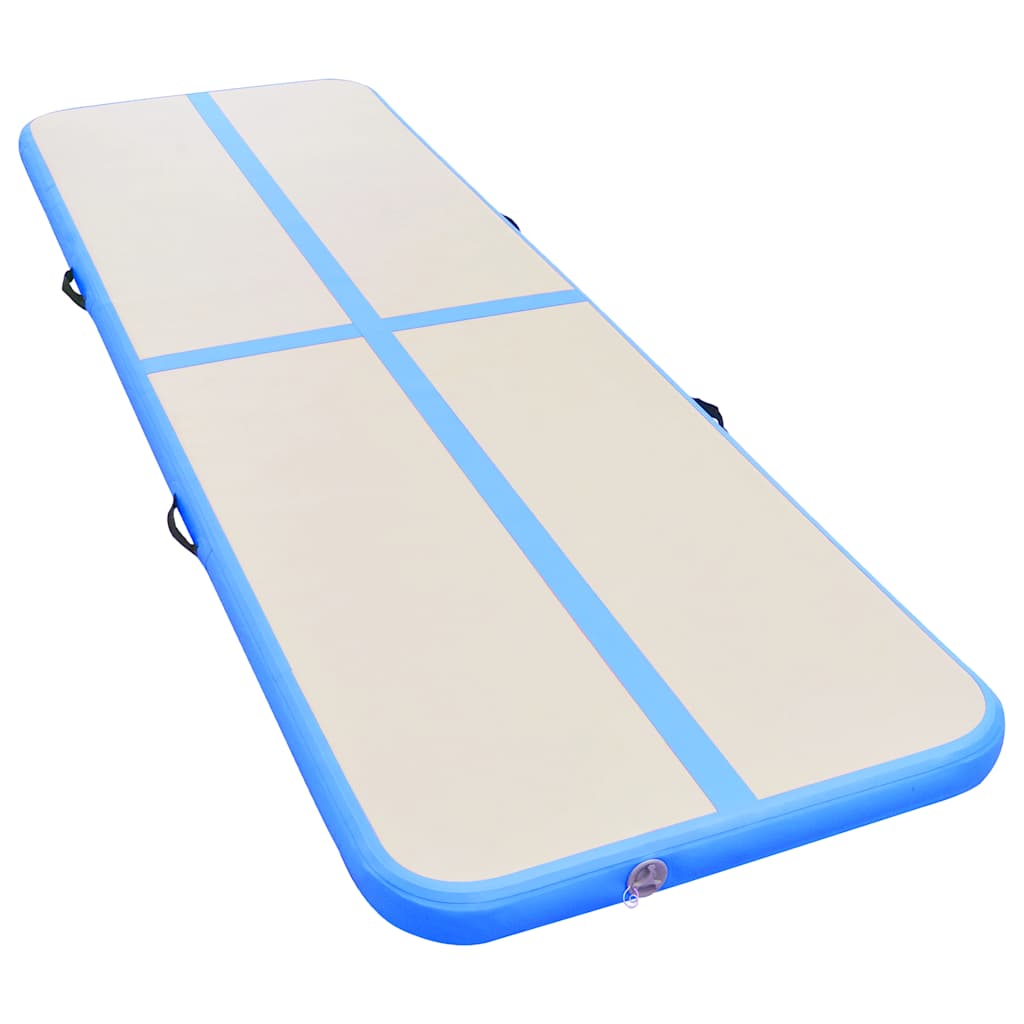Mat de gymnastique Vidaxl avec pompe gonflable 600x100x10 cm en PVC bleu