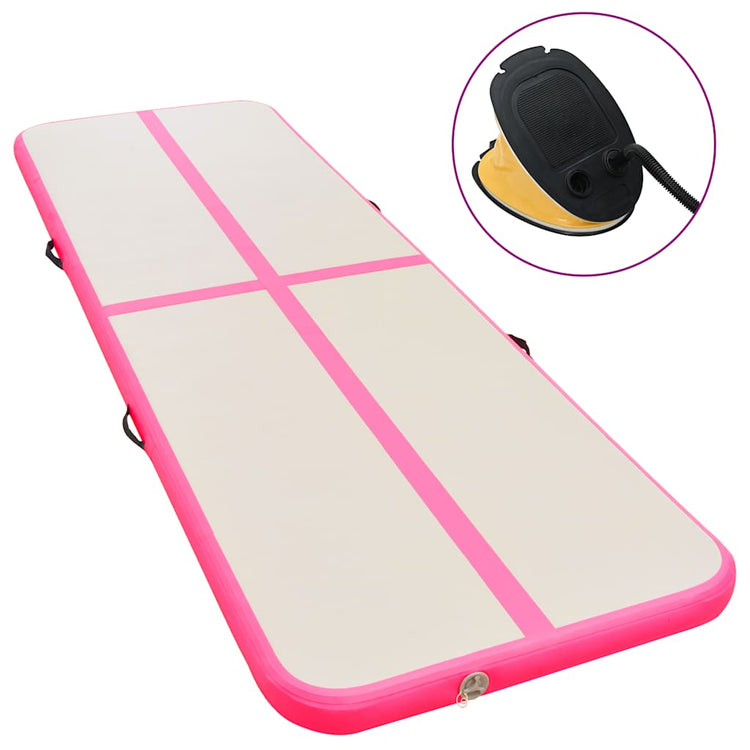 Mat de gymnastique Vidaxl avec pompe gonflable 800x100x10 cm PVC rose