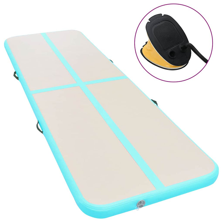 Mat de gymnastique Vidaxl avec pompe gonflable 800x100x10 cm en PVC vert