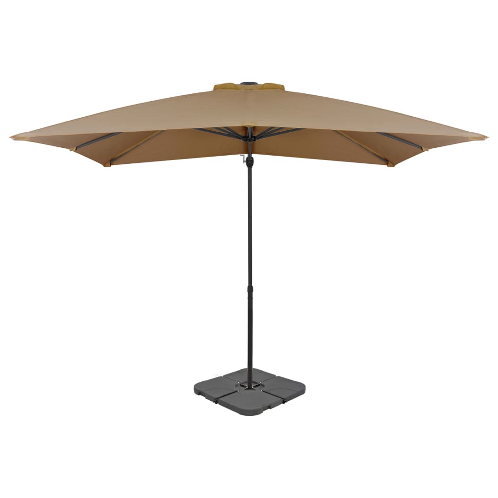 Parasol vidaxl avec taupe de base portable