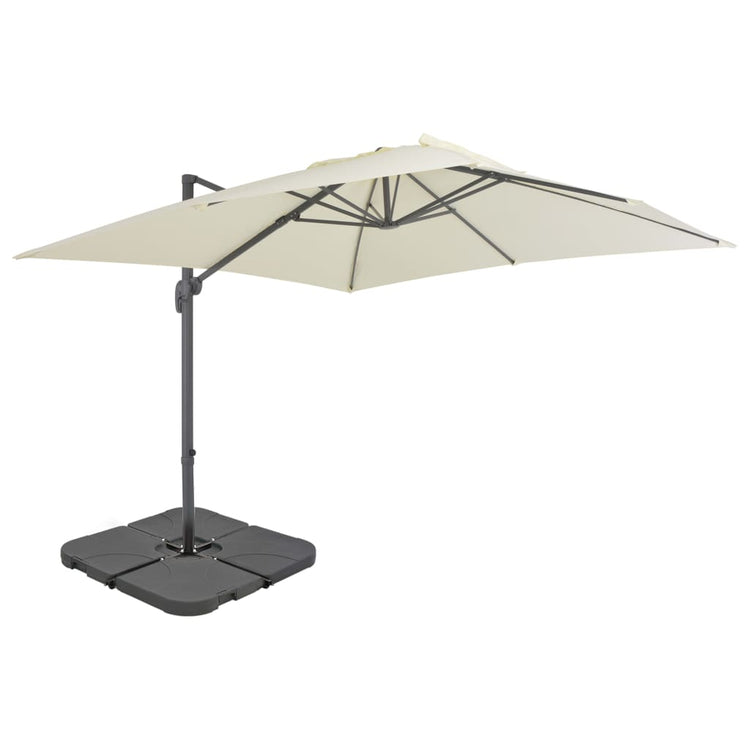 Parasol Vidaxl avec base portable, couleur sable