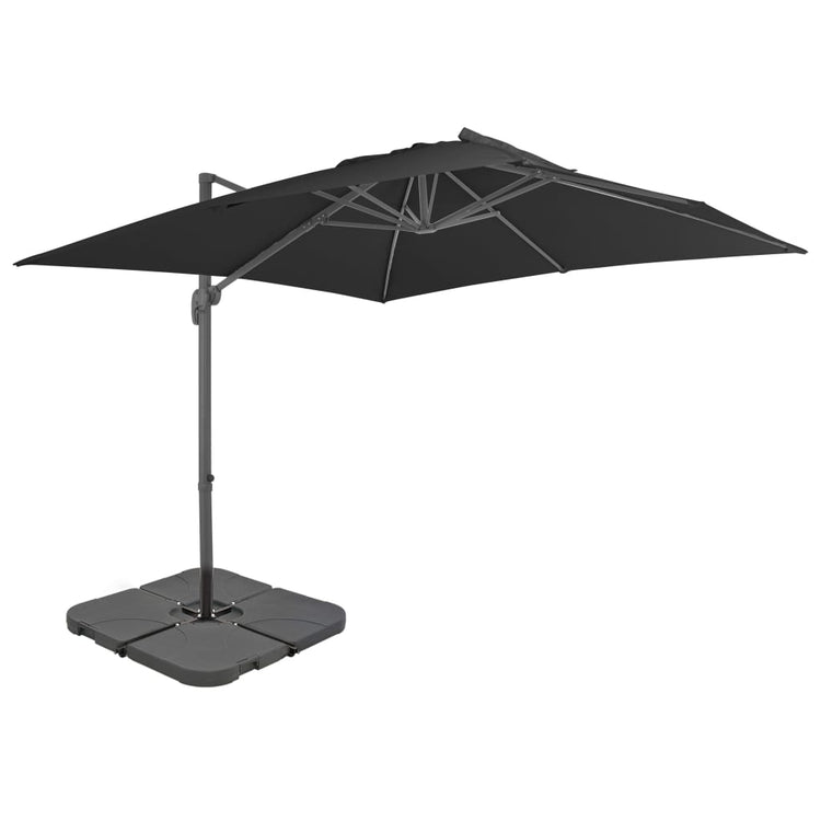 Parasol vidaxl avec base portable d'anthracite