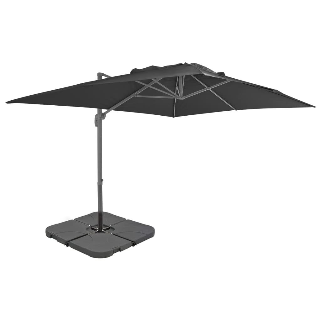 Parasol Vidaxl avec base portable, anthracite