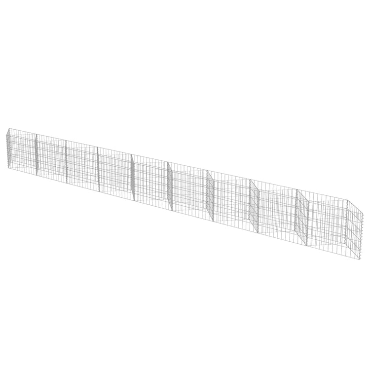 Vidaxl schanskorf mur 630x30x50 cm en acier galvanisé