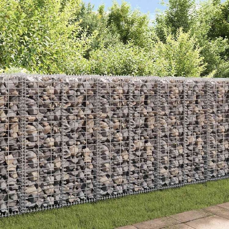 Mur de schanskorf Vidaxl avec couvercles 20x20x100 cm en acier galvanisé