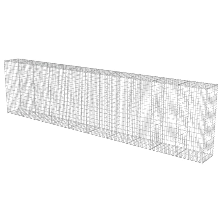 Mur de schanskorf Vidaxl avec couvercles 600x50x150 cm en acier galvanisé